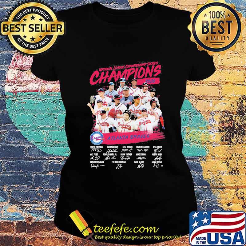 National league championship series champions 2020 atlanta braves signatures s Ladies tee National league championship series champions 2020 atlanta braves signatures s Ladies tee