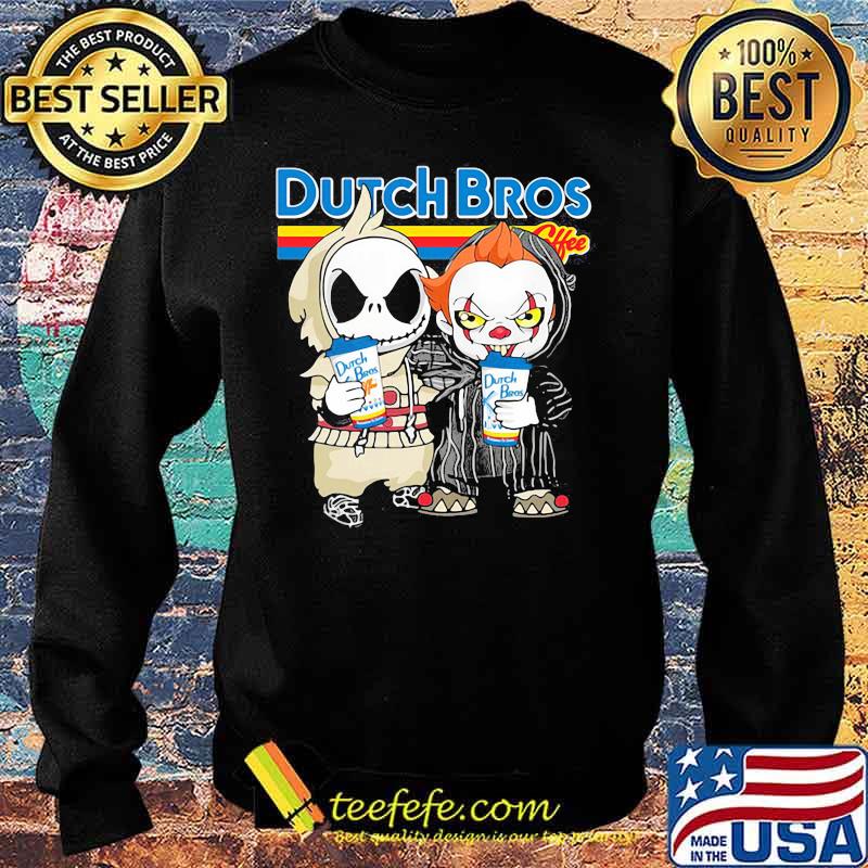 Nightmare and IT hug Dutch Bros coffee Halloween s Sweater Nightmare and IT hug Dutch Bros coffee Halloween s Sweater