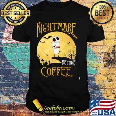 Nightmare before coffee hug Dunkin Donuts Halloween shirt