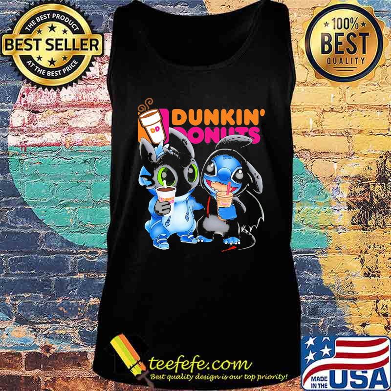 Official Stitch and toothless hug Dunkin Donuts s Tank top Official Stitch and toothless hug Dunkin Donuts s Tank top