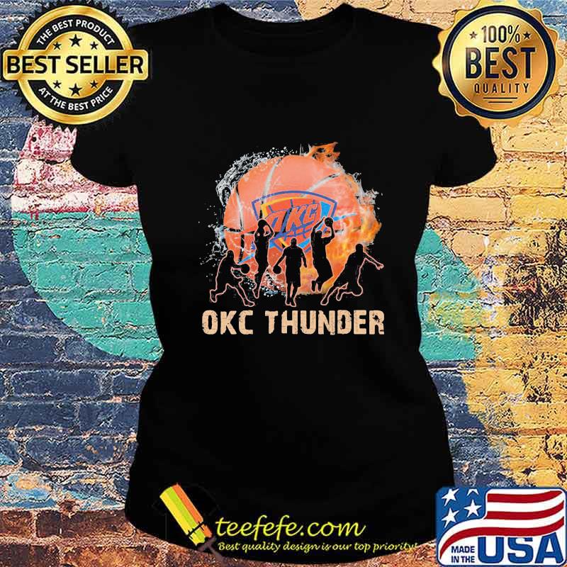Okc thunder basketball water and fire s Ladies tee Okc thunder basketball water and fire s Ladies tee