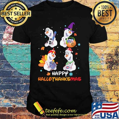 Olaf chicago cubs happy hallothanksmas halloween thanksgiving christmas shirt