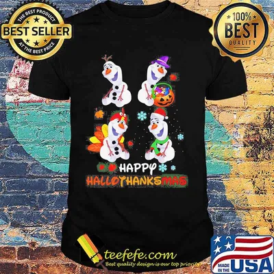 Olaf pumpkin  happy hallothanksmas halloween thanksgiving christmas shirt