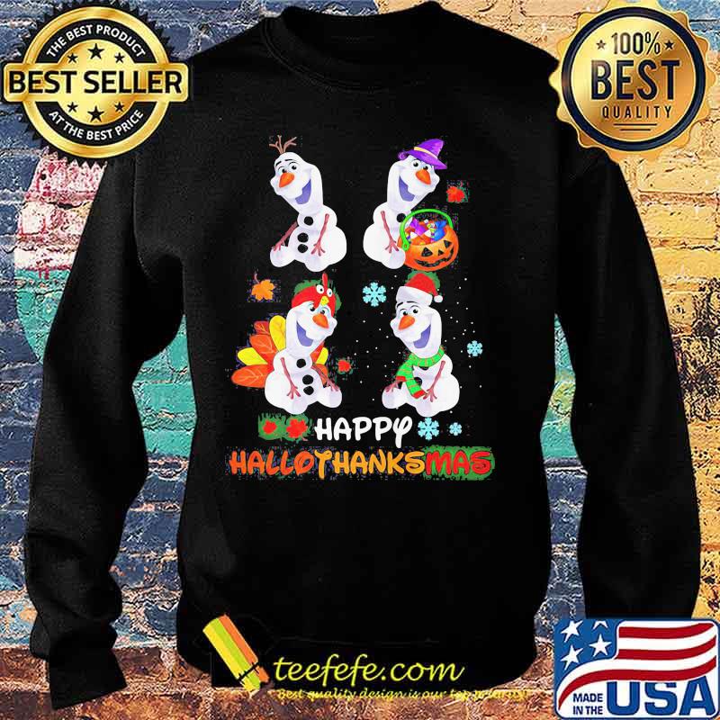 Olaf snowman happy hallothanksmas halloween thanksgiving christmas s Sweater Olaf snowman happy hallothanksmas halloween thanksgiving christmas s Sweater