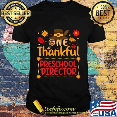 One Thankful preschool director Thanksgiving Outfit gift T-Shirt