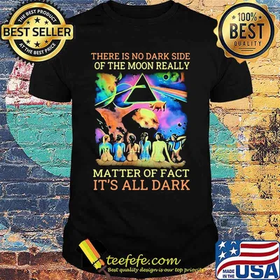 Pink floyd band there is no dark side of the moon really matter of fact it's all dark shirt