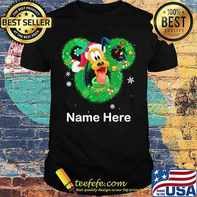 Pluto dog mickey mouse name here christmas shirt