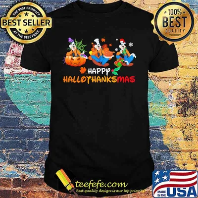 Pluto happy hallothanksmas halloween thanksgiving christmas shirt