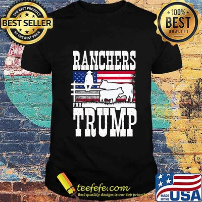 Ranchers For Trump 2020 American flag Shirt