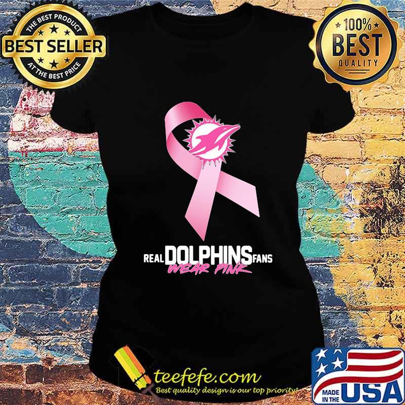 Real Dolphins fans wear pink cancer awareness s Ladies tee Real Dolphins fans wear pink cancer awareness s Ladies tee