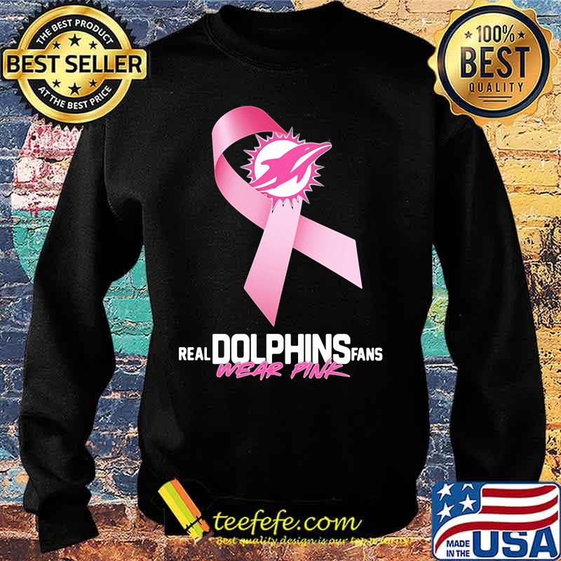 Real Dolphins fans wear pink cancer awareness s Sweater Real Dolphins fans wear pink cancer awareness s Sweater