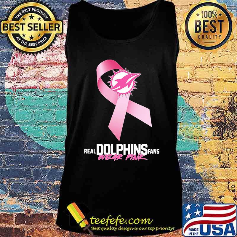Real Dolphins fans wear pink cancer awareness s Tank top Real Dolphins fans wear pink cancer awareness s Tank top