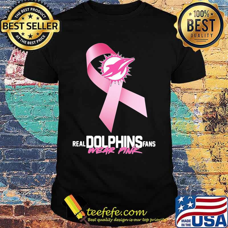 Real Dolphins fans wear pink cancer awareness shirt