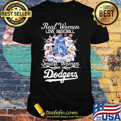 Real women love baseball smart women love the dodgers logo los angeles shirt