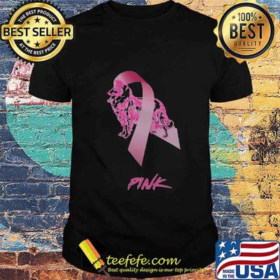 Ribbon pink dog cancer awareness shirt