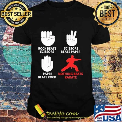 Rock beats scissors nothing beats karate shirt