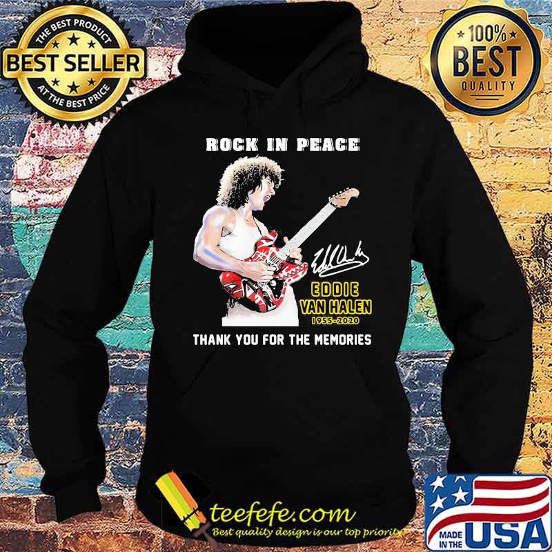 Rock in peace eddie van halen 1955 2020 thank for the memories signature s Hoodie Rock in peace eddie van halen 1955 2020 thank for the memories signature s Hoodie