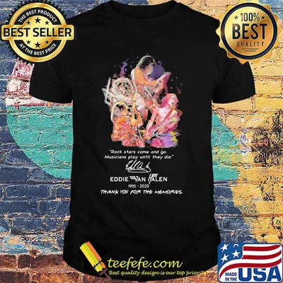Rock stars come and go musicians play until they died eddie van halen 1955 2020 thank for the memories signature vintage retro shirt