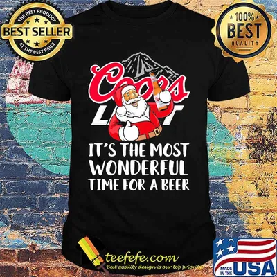 Santa coors light it's the most wonderful time for a beer shirt