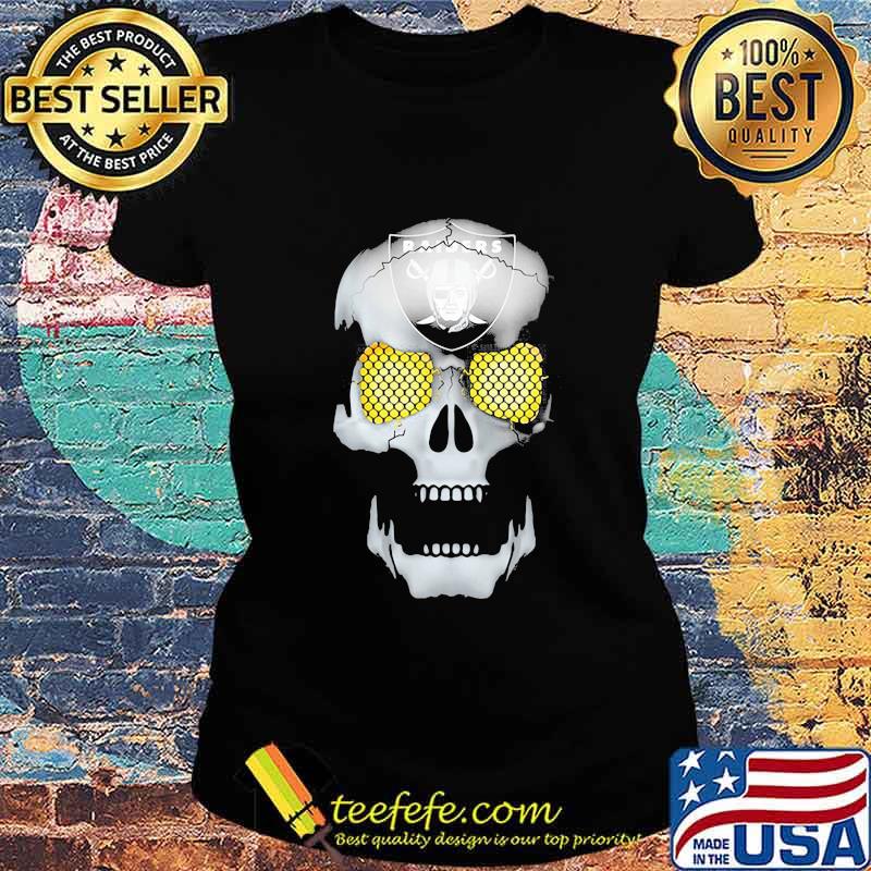 Skull oklahoma raiders logo hive s Ladies tee Skull oklahoma raiders logo hive s Ladies tee