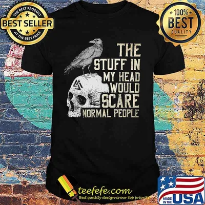 Skull vikings the stuff in my head would scare normal people vintage shirt