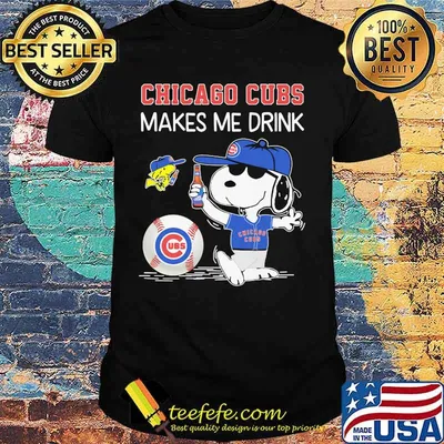Snoopy and woodstock chicago cubs makes me drink shirt