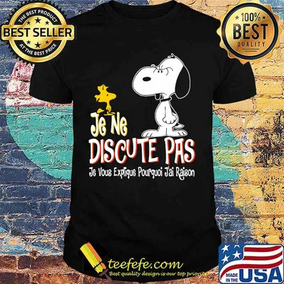 Snoopy and woodstock je ne discute pas je vous explique pourquoi j'ai raison shirt