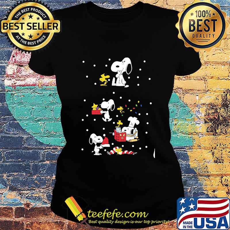 Snoopy and woodstock merry christmas s Ladies tee Snoopy and woodstock merry christmas s Ladies tee