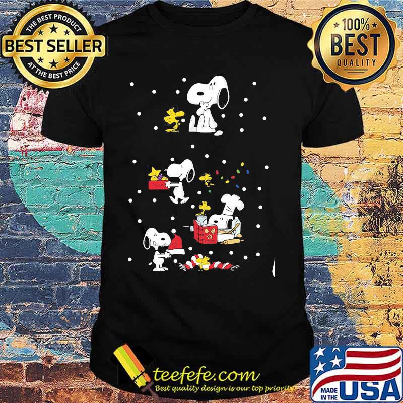 Snoopy and woodstock merry christmas shirt