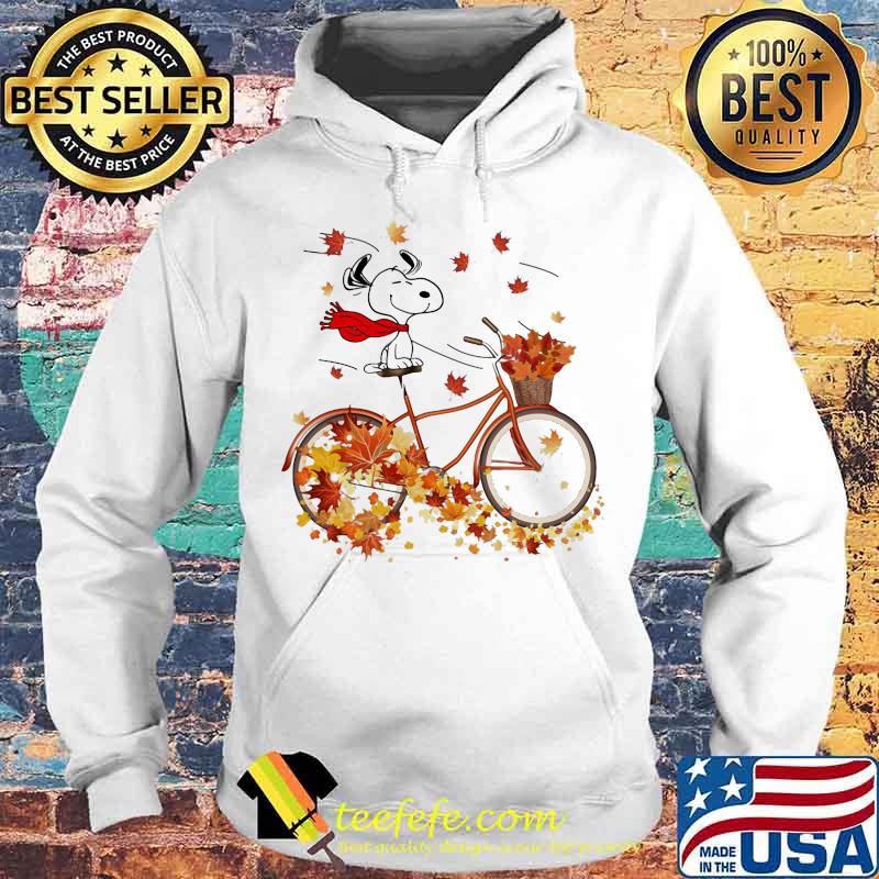 Snoopy riding bicycle leaves map fall s Hoodie Snoopy riding bicycle leaves map fall s Hoodie