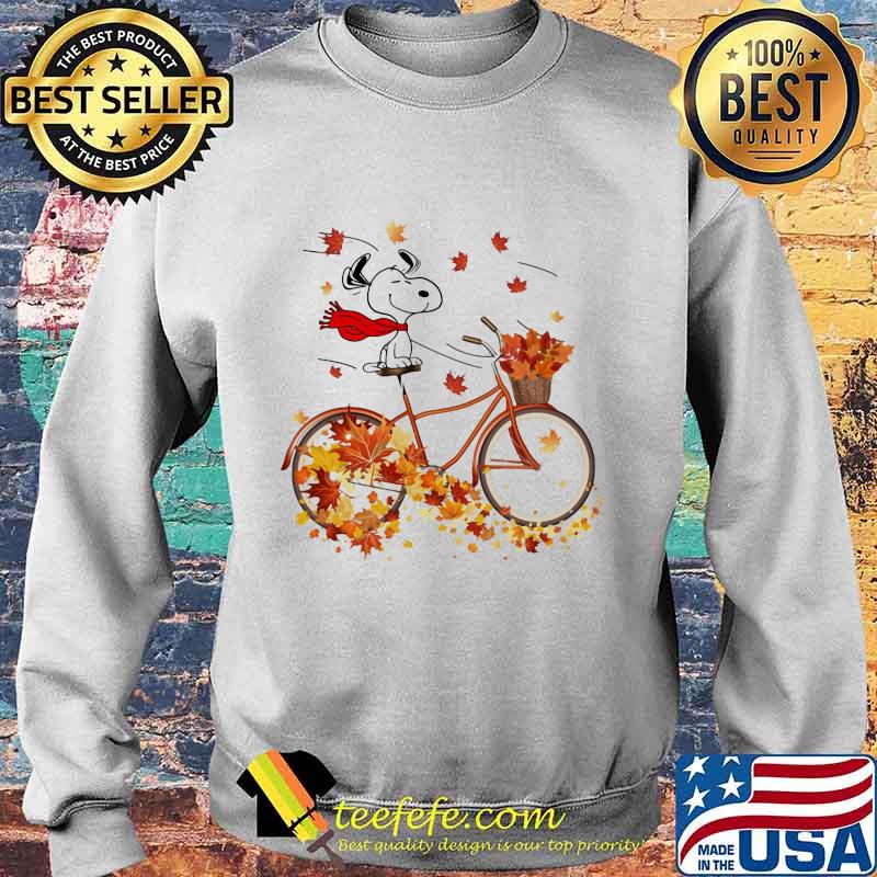 Snoopy riding bicycle leaves map fall s Sweater Snoopy riding bicycle leaves map fall s Sweater