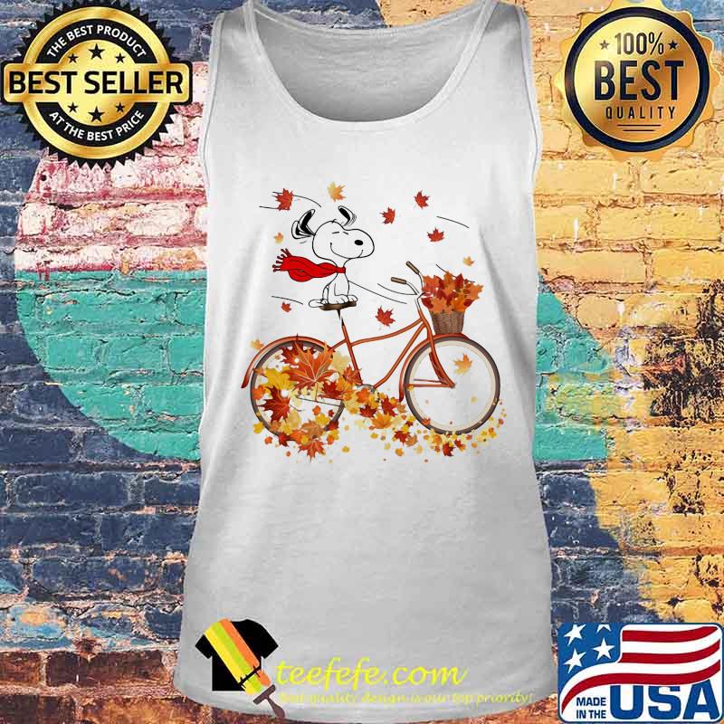 Snoopy riding bicycle leaves map fall s Tank top Snoopy riding bicycle leaves map fall s Tank top