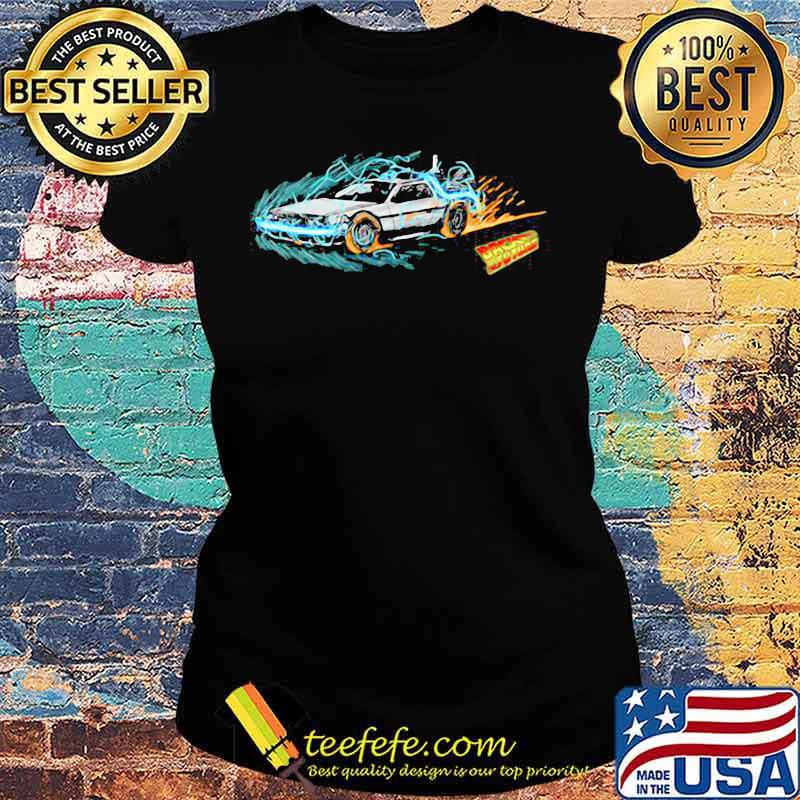 Speeding through time back to the future fire s Ladies tee Speeding through time back to the future fire s Ladies tee