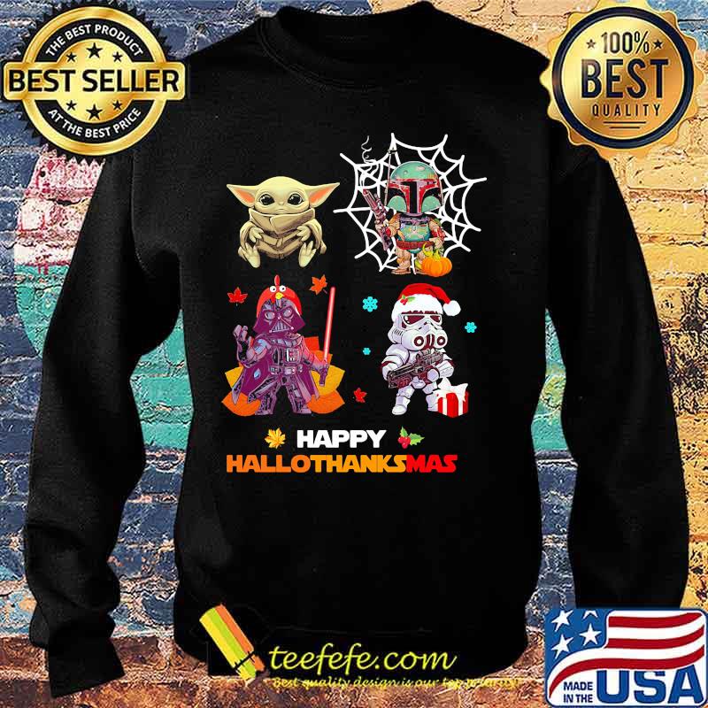 Star wars happy hallothanksmas halloween thanksgiving christmas s Sweater Star wars happy hallothanksmas halloween thanksgiving christmas s Sweater