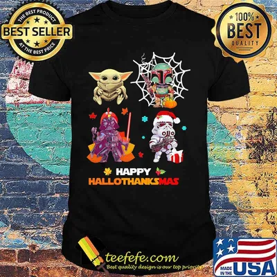 Star wars happy hallothanksmas halloween thanksgiving christmas shirt