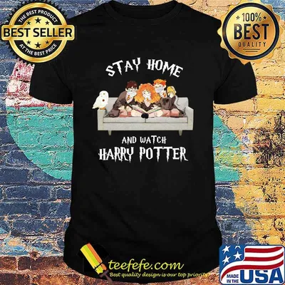 Stay home and watch harry potter family wear mask covid 19 shirt