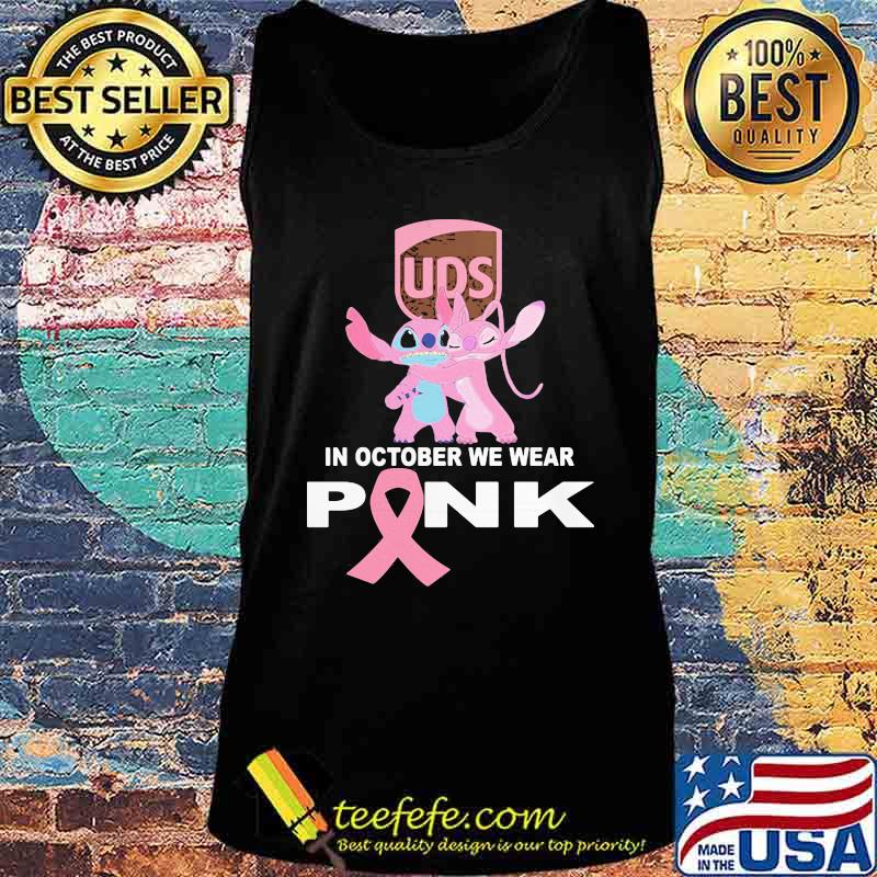 Stitch and girlfriend ups in october we wear pink breast cancer awareness s Tank top Stitch and girlfriend ups in october we wear pink breast cancer awareness s Tank top