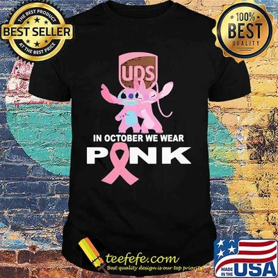 Stitch and girlfriend ups in october we wear pink breast cancer awareness shirt
