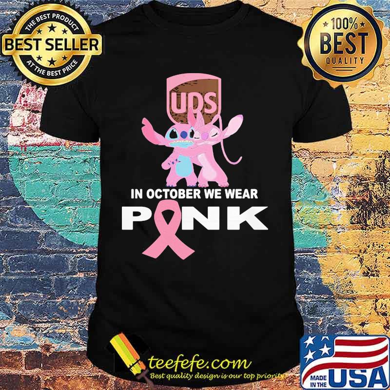 Stitch and girlfriend ups in october we wear pink breast cancer awareness shirt