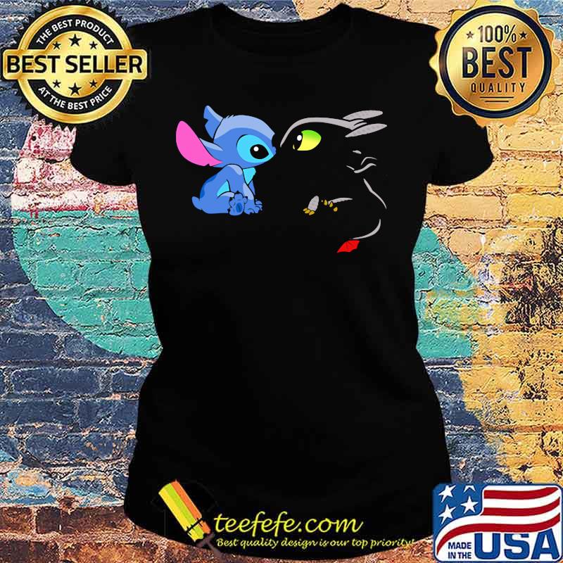 Stitch and toothless cartoon s Ladies tee Stitch and toothless cartoon s Ladies tee