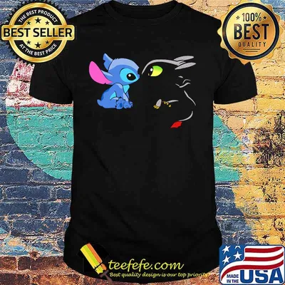 Stitch and toothless cartoon shirt