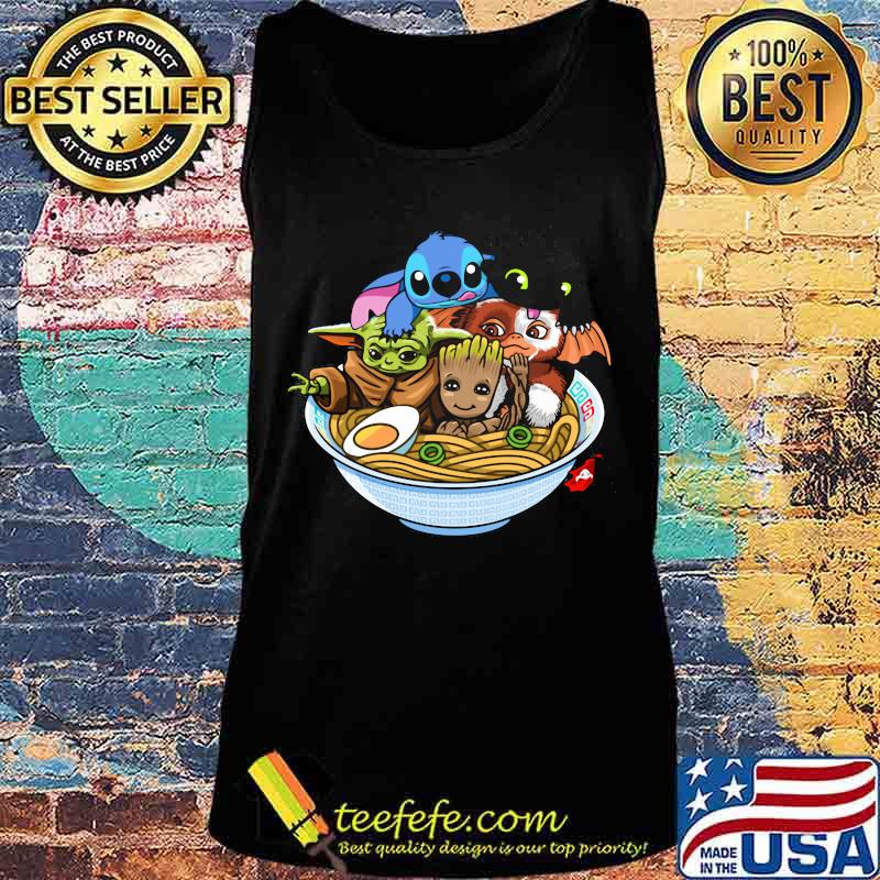 Stitch toothless baby yoda and baby groot in noodle s Tank top Stitch toothless baby yoda and baby groot in noodle s Tank top