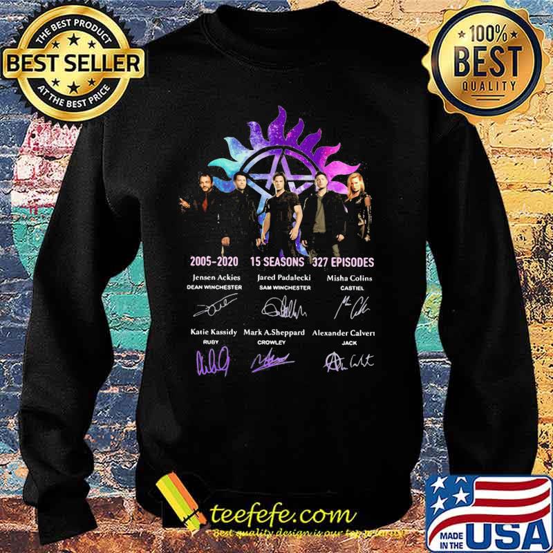 Supernatural 2005 2002 15 seasons 327 episodes signatures s Sweater Supernatural 2005 2002 15 seasons 327 episodes signatures s Sweater