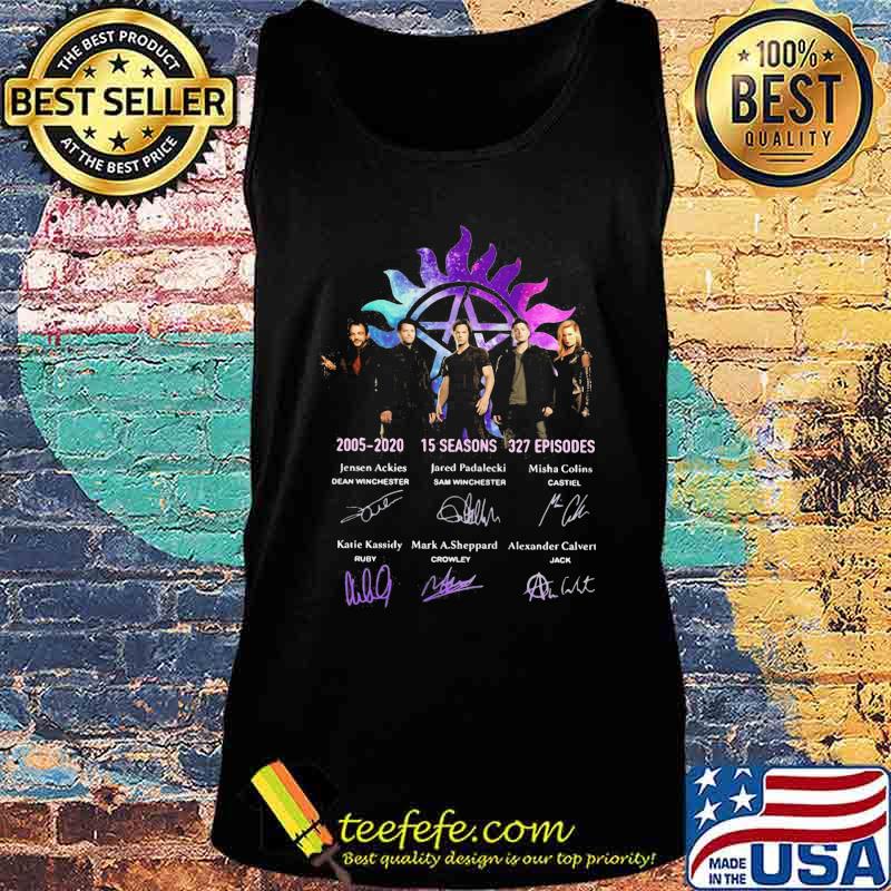 Supernatural 2005 2002 15 seasons 327 episodes signatures s Tank top Supernatural 2005 2002 15 seasons 327 episodes signatures s Tank top