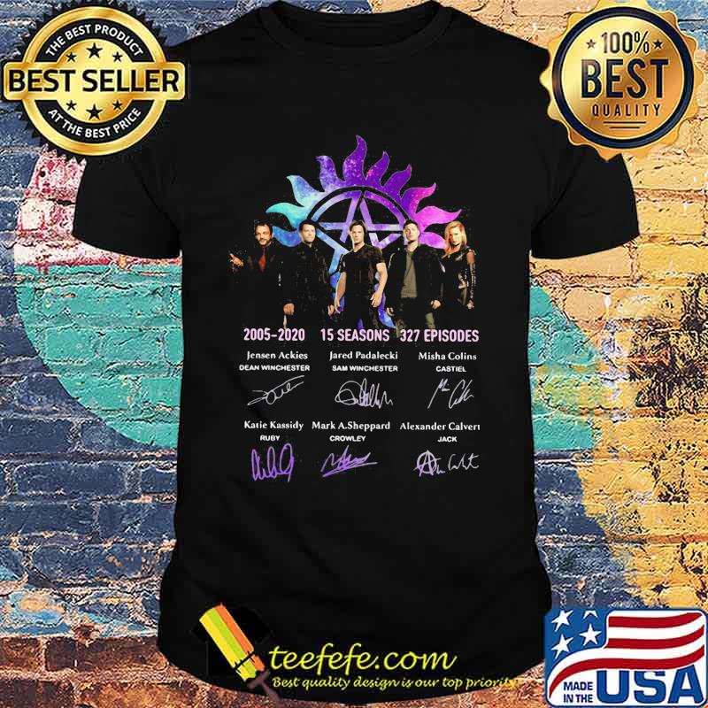 Supernatural 2005 2002 15 seasons 327 episodes signatures shirt
