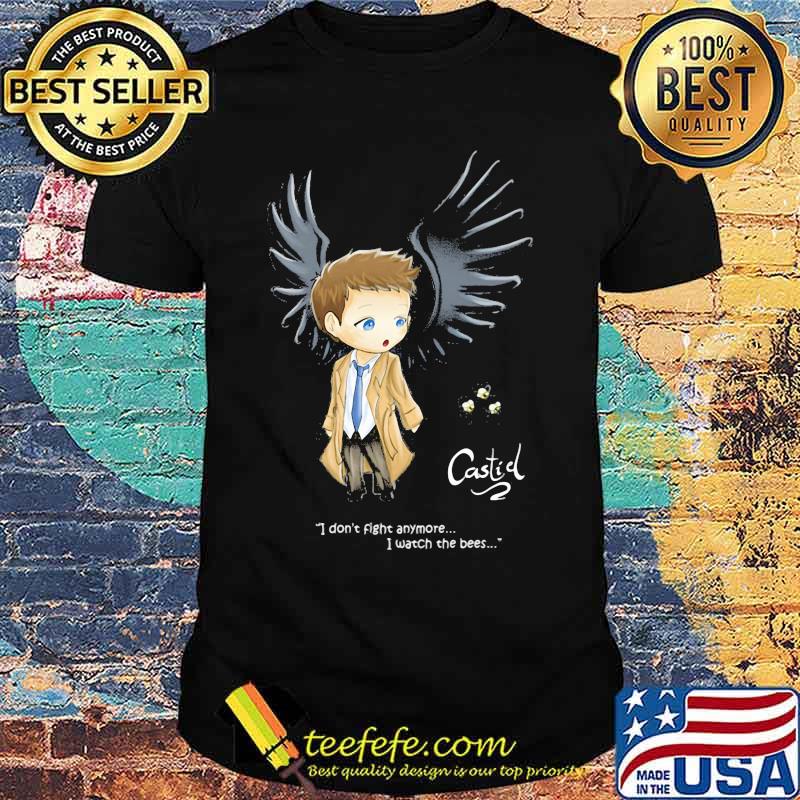 Supernatural dean winchester chibi castiel i don't fight anymore i watch the bees shirt