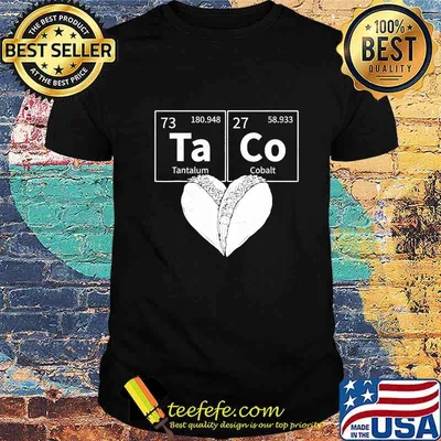 Tacos Funny Food Periodic Table Element Humor Science Gift T-Shirt