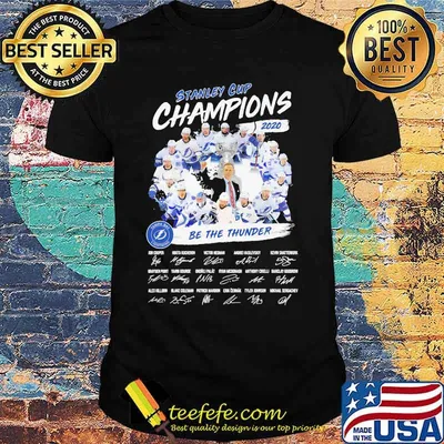 Tampa bay lightning stanley cup champions 2020 be the thunder signatures shirt