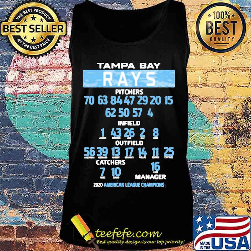Tampa bay rays pitchers infield outfield catches manager 2020 american league champions s Tank top Tampa bay rays pitchers infield outfield catches manager 2020 american league champions s Tank top