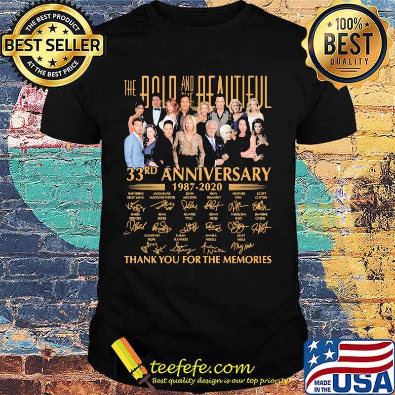 The bold and the beautiful 33rd anniversary 1987 2020 thank for the memories signatures shirt